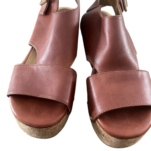 Bussola Leather Wedge Sandals size 41 like new - Picture 2 of 5